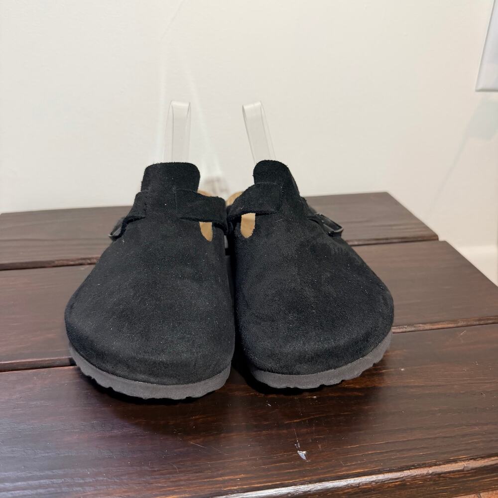 Birkenstock Boston Soft Footbed Clogs Size 40 Women's 9 Black Suede Leather - Picture 2 of 8